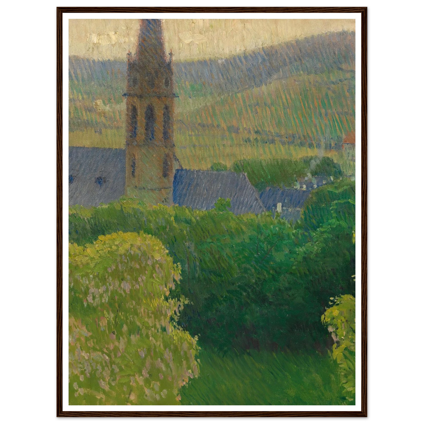 Blick auf die Heiligenstädter Pfarrkirche (St. Michael) (ca. 1905) Art Print | Carl Moll - Framed Poster - 30x40 cm / 12x16″ - Black frame
