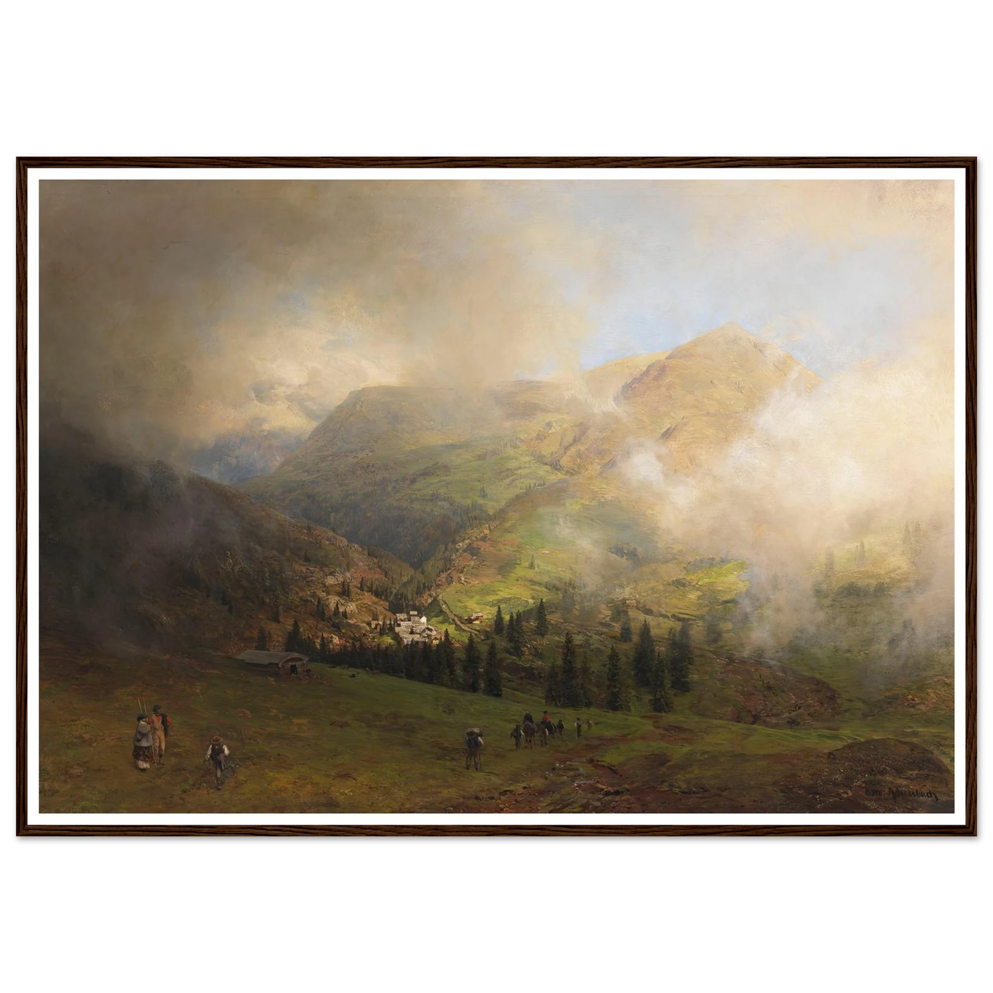 Blick auf die Rigi (1864) Art Print | Oswald Achenbach - Framed Poster - 30x40 cm / 12x16″ - Black frame