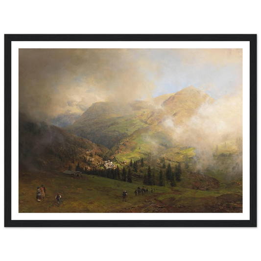 Blick auf die Rigi (1864) Art Print | Oswald Achenbach - Framed Poster - 30x40 cm / 12x16″ - Black frame