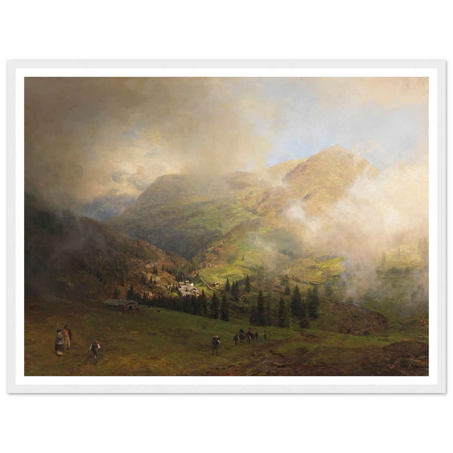 Blick auf die Rigi (1864) Art Print | Oswald Achenbach - Framed Poster - 30x40 cm / 12x16″ - Black frame