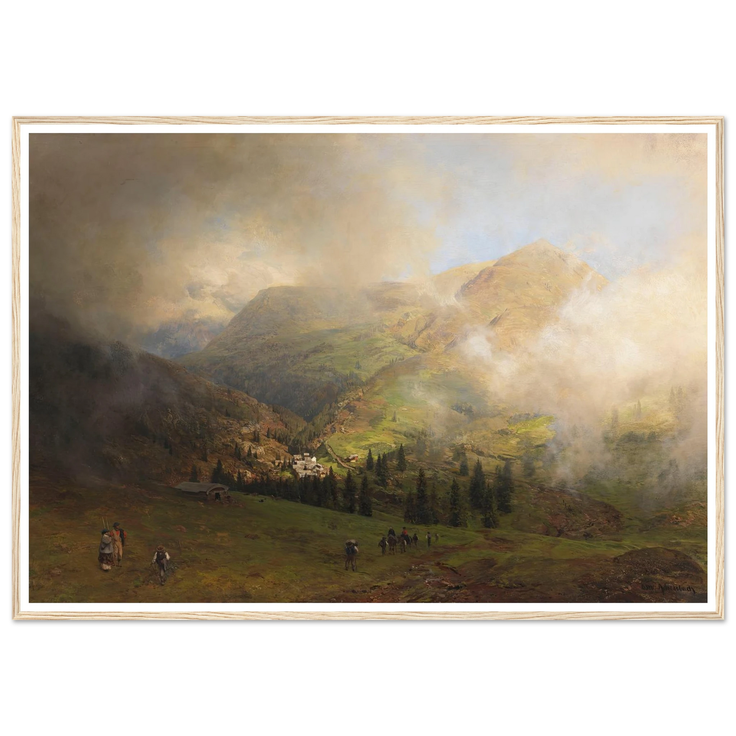 Blick auf die Rigi (1864) Art Print | Oswald Achenbach - Framed Poster - 30x40 cm / 12x16″ - Black frame