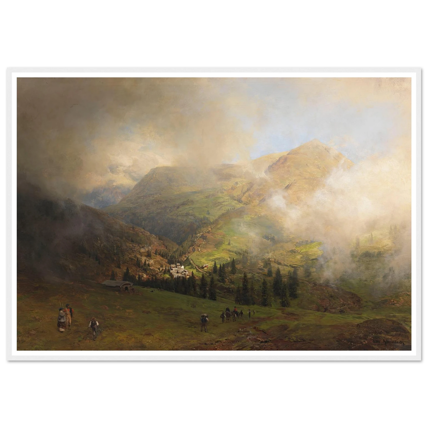 Blick auf die Rigi (1864) Art Print | Oswald Achenbach - Framed Poster - 30x40 cm / 12x16″ - Black frame