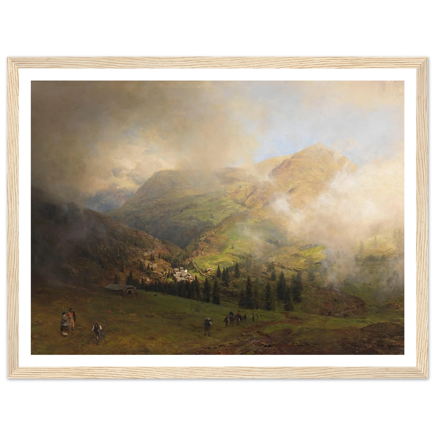 Blick auf die Rigi (1864) Art Print | Oswald Achenbach - Framed Poster - 30x40 cm / 12x16″ - Black frame