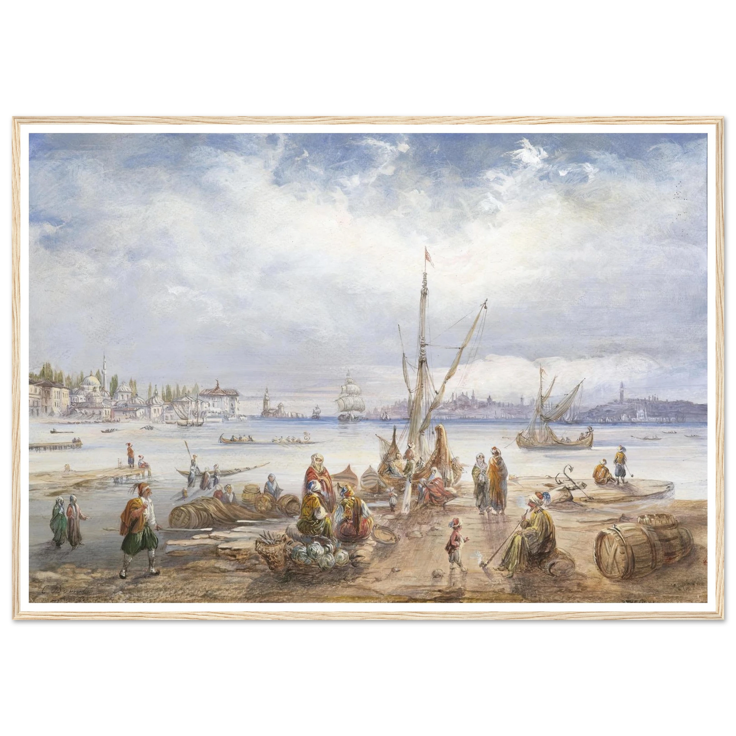 Blick auf Istanbul Art Print | Carlo Bossoli - Framed Poster - 30x40 cm / 12x16″ - Black frame