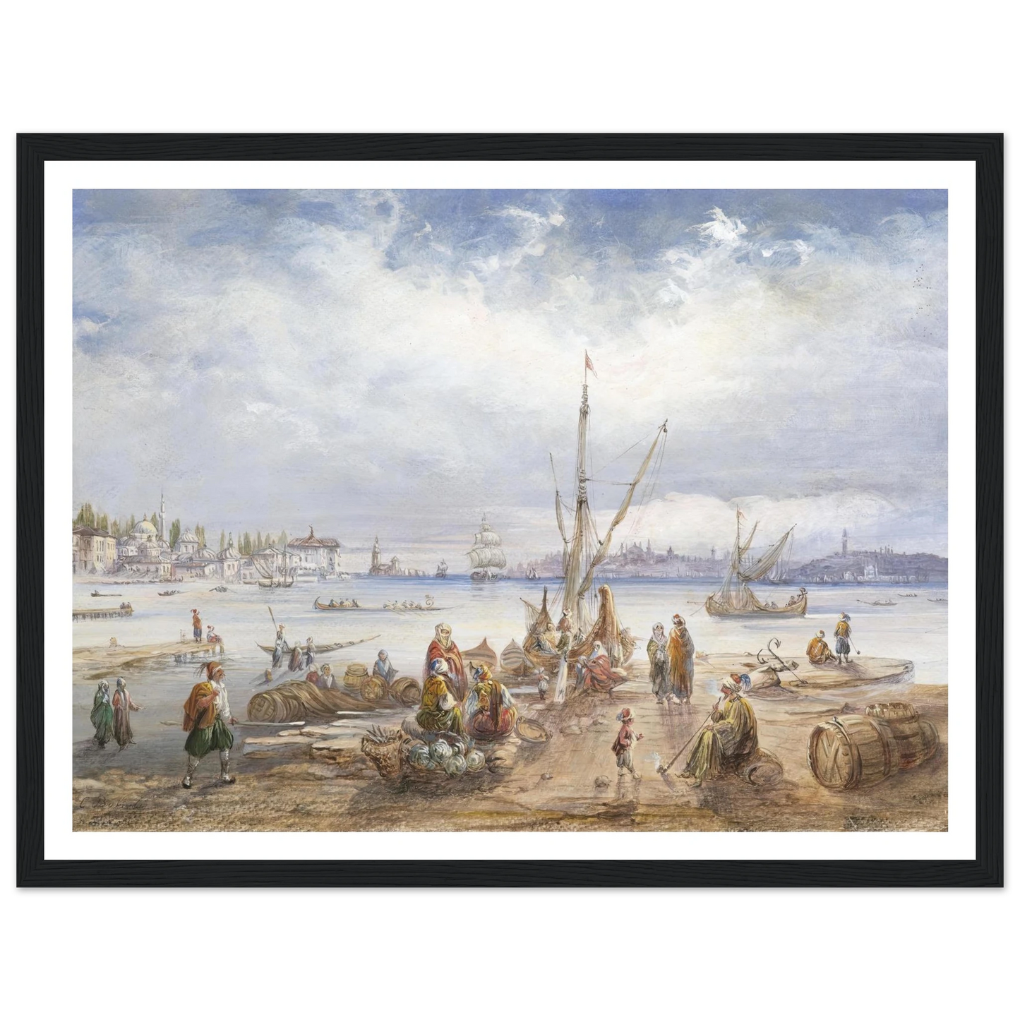 Blick auf Istanbul Art Print | Carlo Bossoli - Framed Poster - 30x40 cm / 12x16″ - Black frame