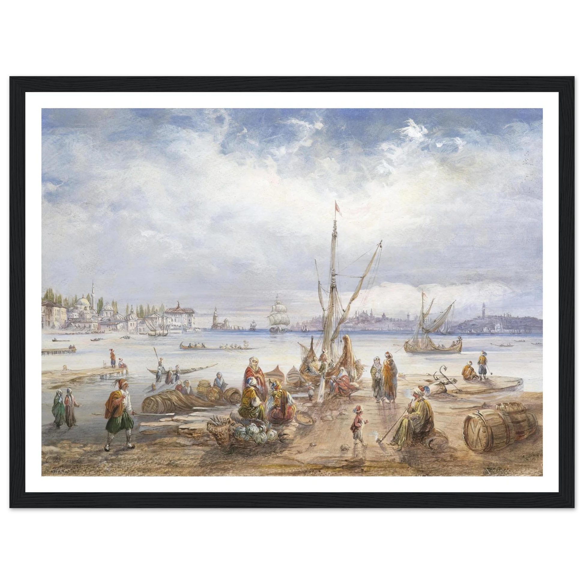 Blick auf Istanbul Art Print | Carlo Bossoli - Framed Poster - 30x40 cm / 12x16″ - Black frame