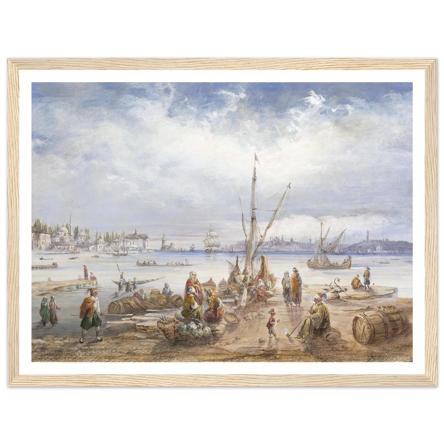 Blick auf Istanbul Art Print | Carlo Bossoli - Framed Poster - 30x40 cm / 12x16″ - Black frame