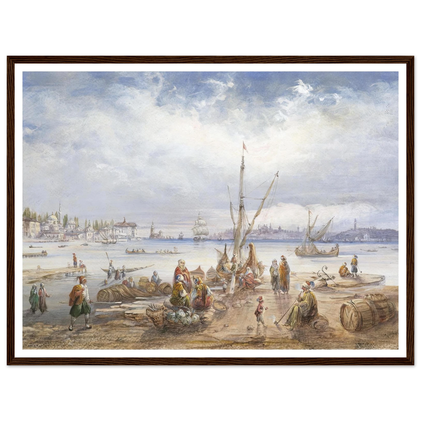 Blick auf Istanbul Art Print | Carlo Bossoli - Framed Poster - 30x40 cm / 12x16″ - Black frame