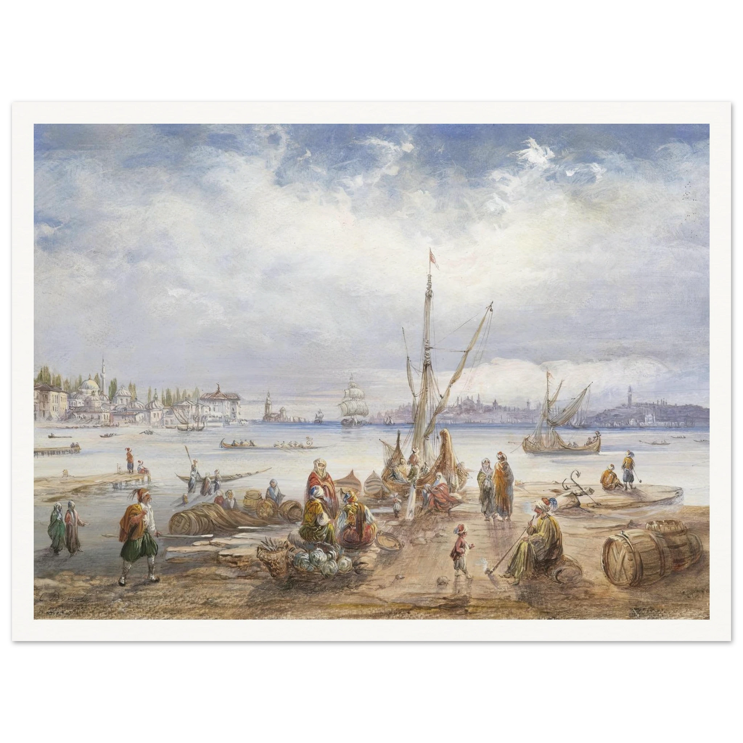 Blick auf Istanbul Art Print | Carlo Bossoli - Framed Poster - 30x40 cm / 12x16″ - Black frame