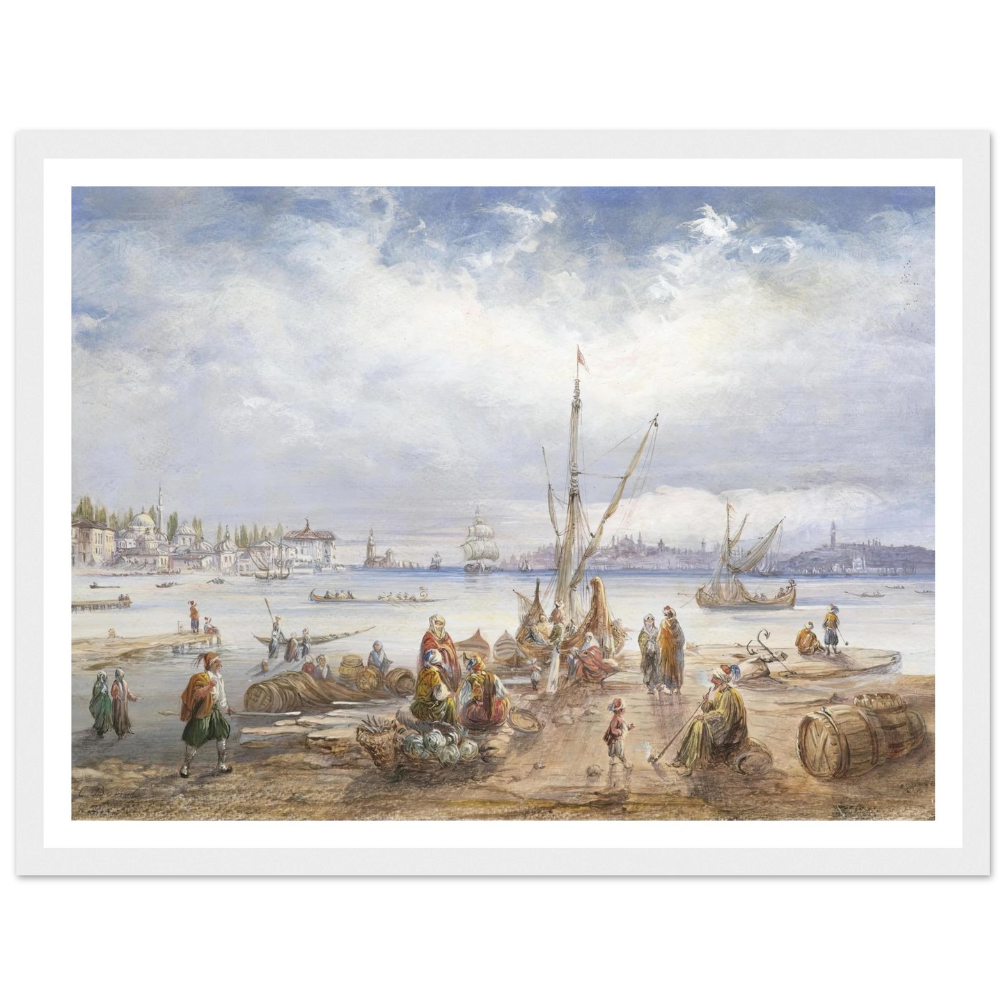 Blick auf Istanbul Art Print | Carlo Bossoli - Framed Poster - 30x40 cm / 12x16″ - Black frame