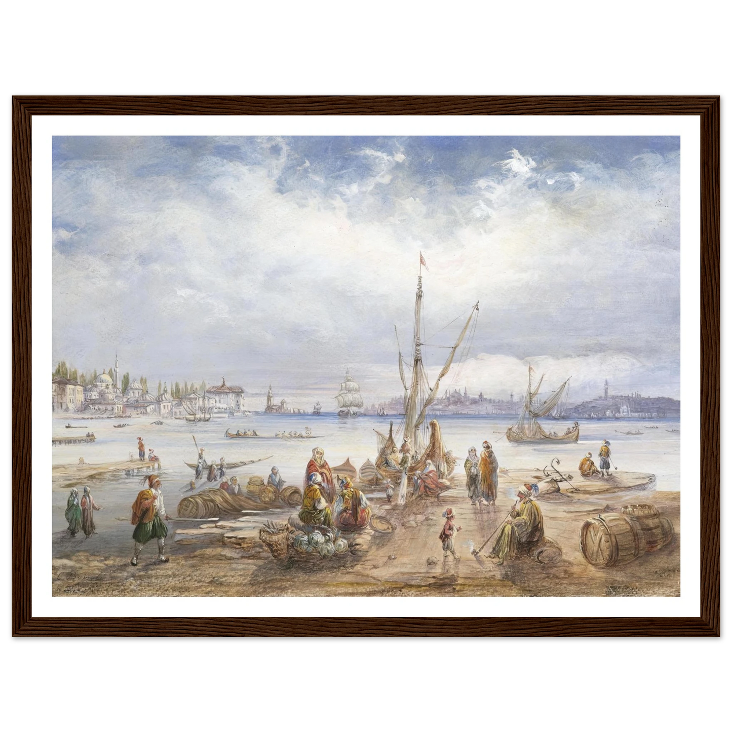 Blick auf Istanbul Art Print | Carlo Bossoli - Framed Poster - 30x40 cm / 12x16″ - Black frame