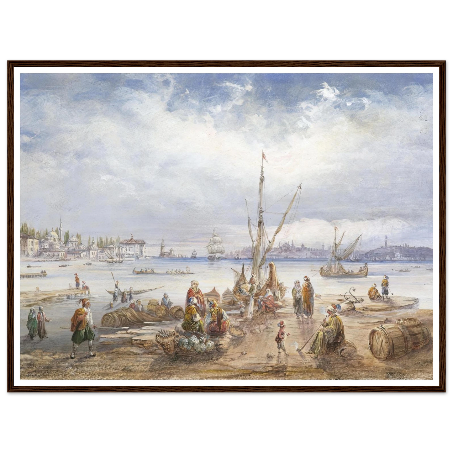 Blick auf Istanbul Art Print | Carlo Bossoli - Framed Poster - 30x40 cm / 12x16″ - Black frame