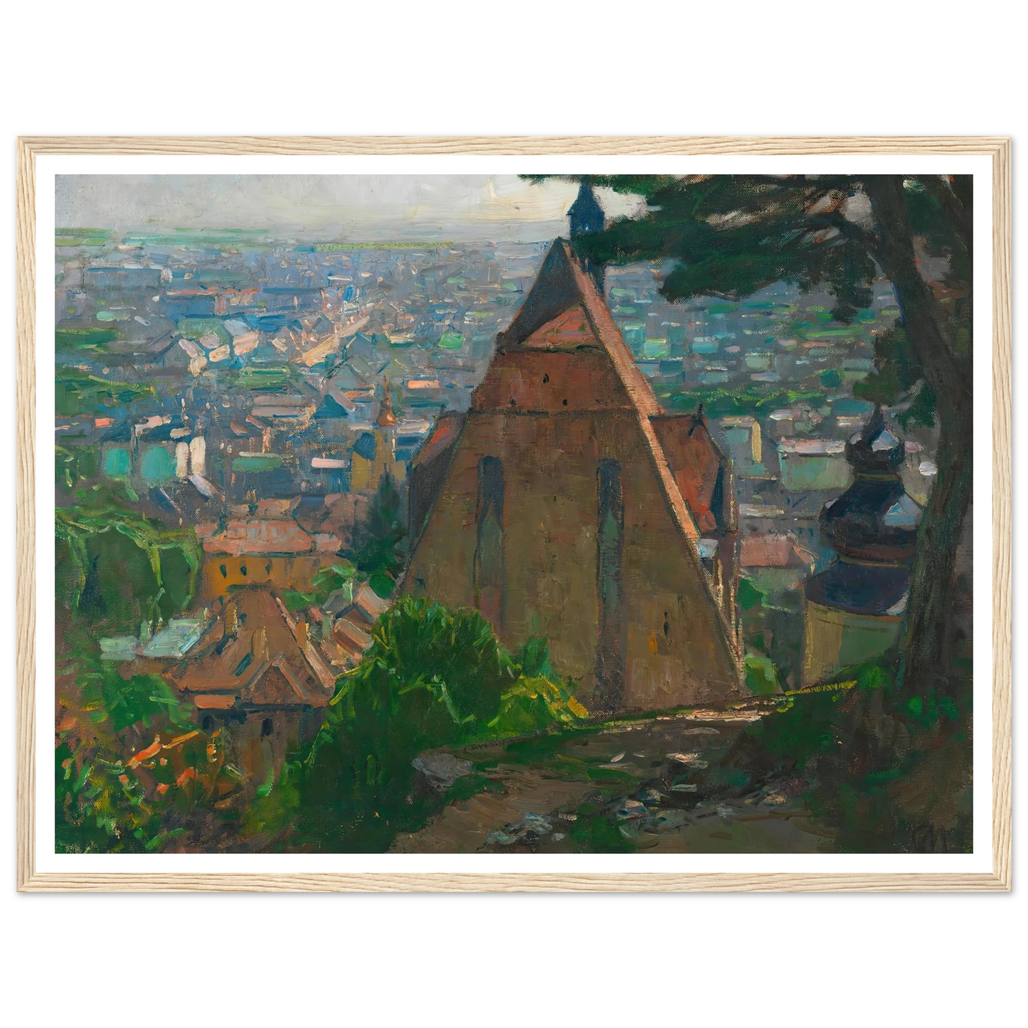 Blick auf Mödling (ca. 1940) Art Print | Carl Moll - Framed Poster - 30x40 cm / 12x16″ - Black frame
