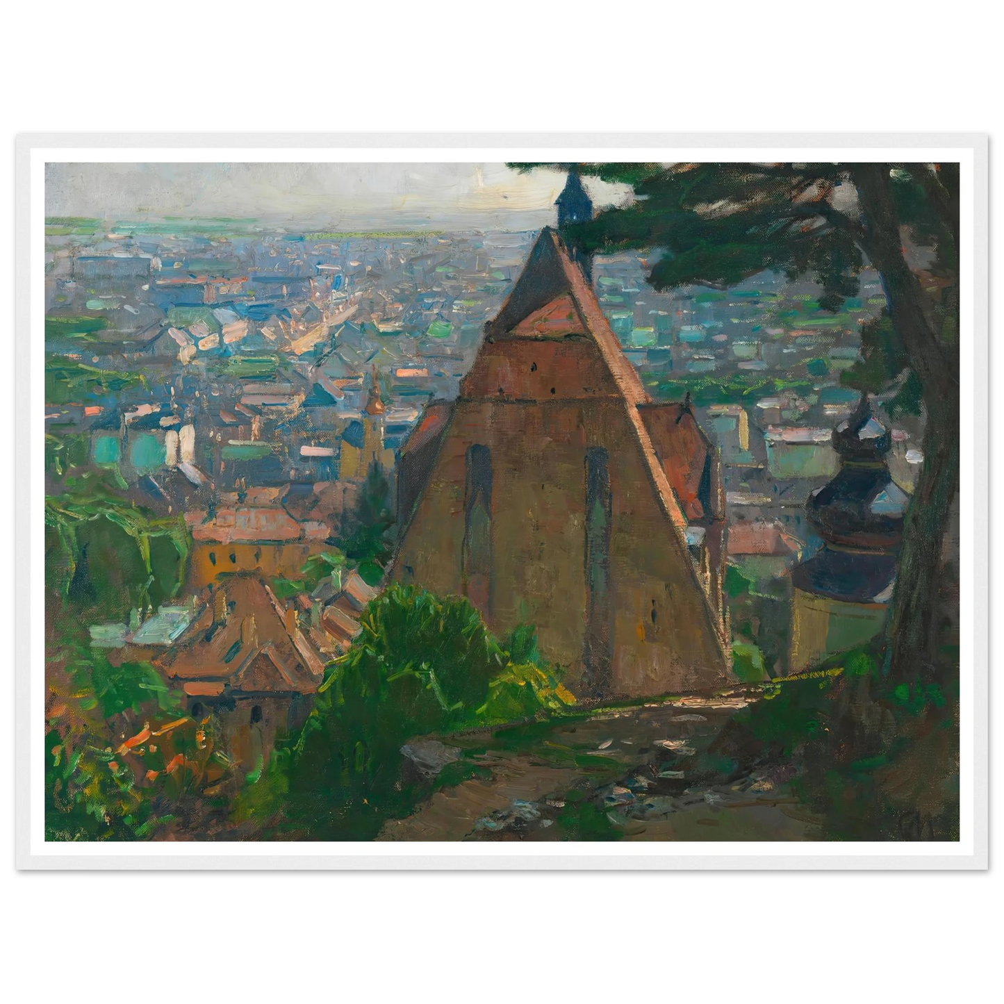 Blick auf Mödling (ca. 1940) Art Print | Carl Moll - Framed Poster - 30x40 cm / 12x16″ - Black frame