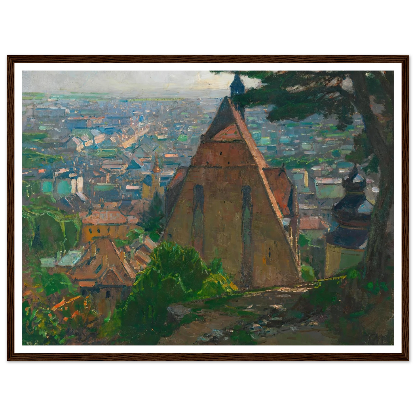 Blick auf Mödling (ca. 1940) Art Print | Carl Moll - Framed Poster - 30x40 cm / 12x16″ - Black frame