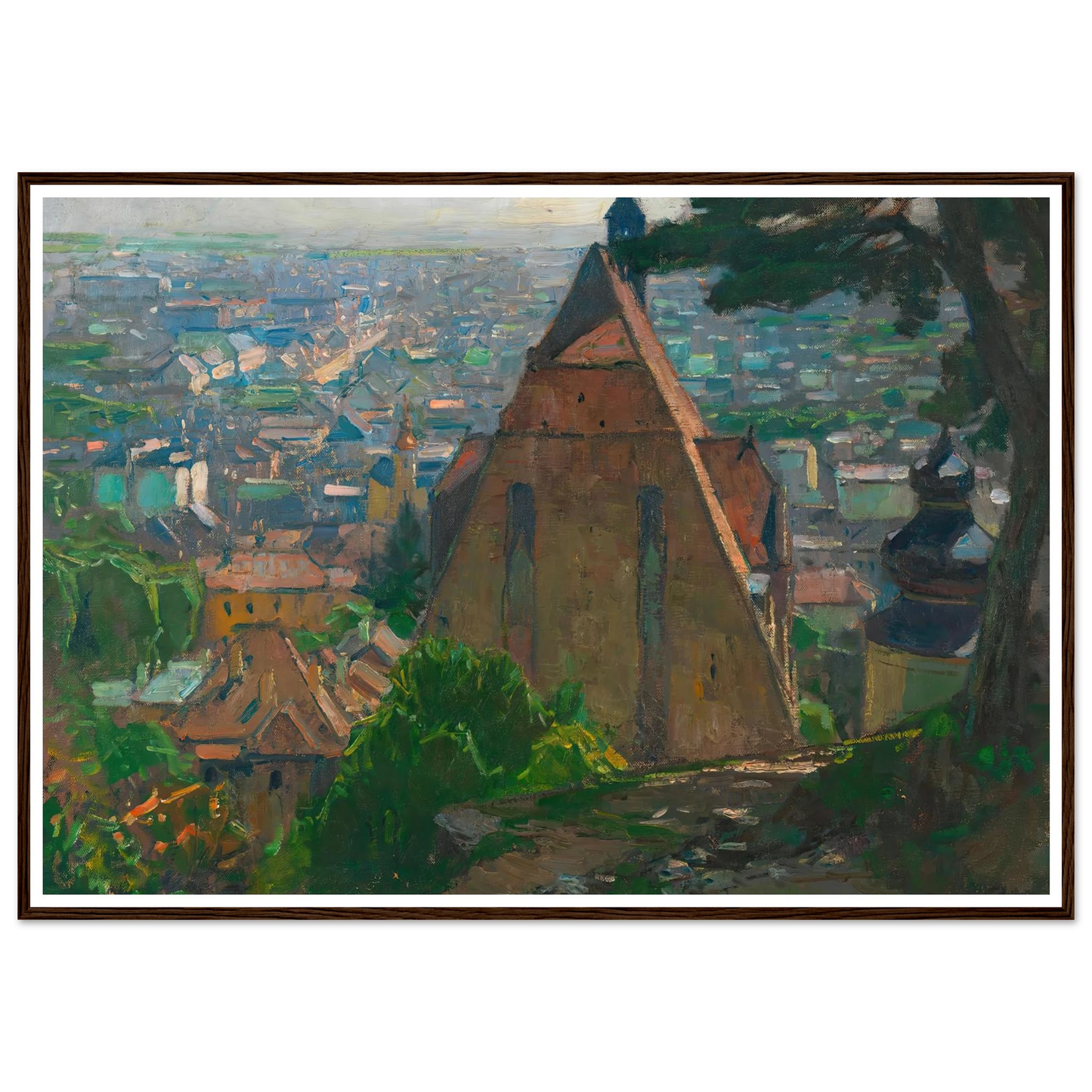 Blick auf Mödling (ca. 1940) Art Print | Carl Moll - Framed Poster - 30x40 cm / 12x16″ - Black frame