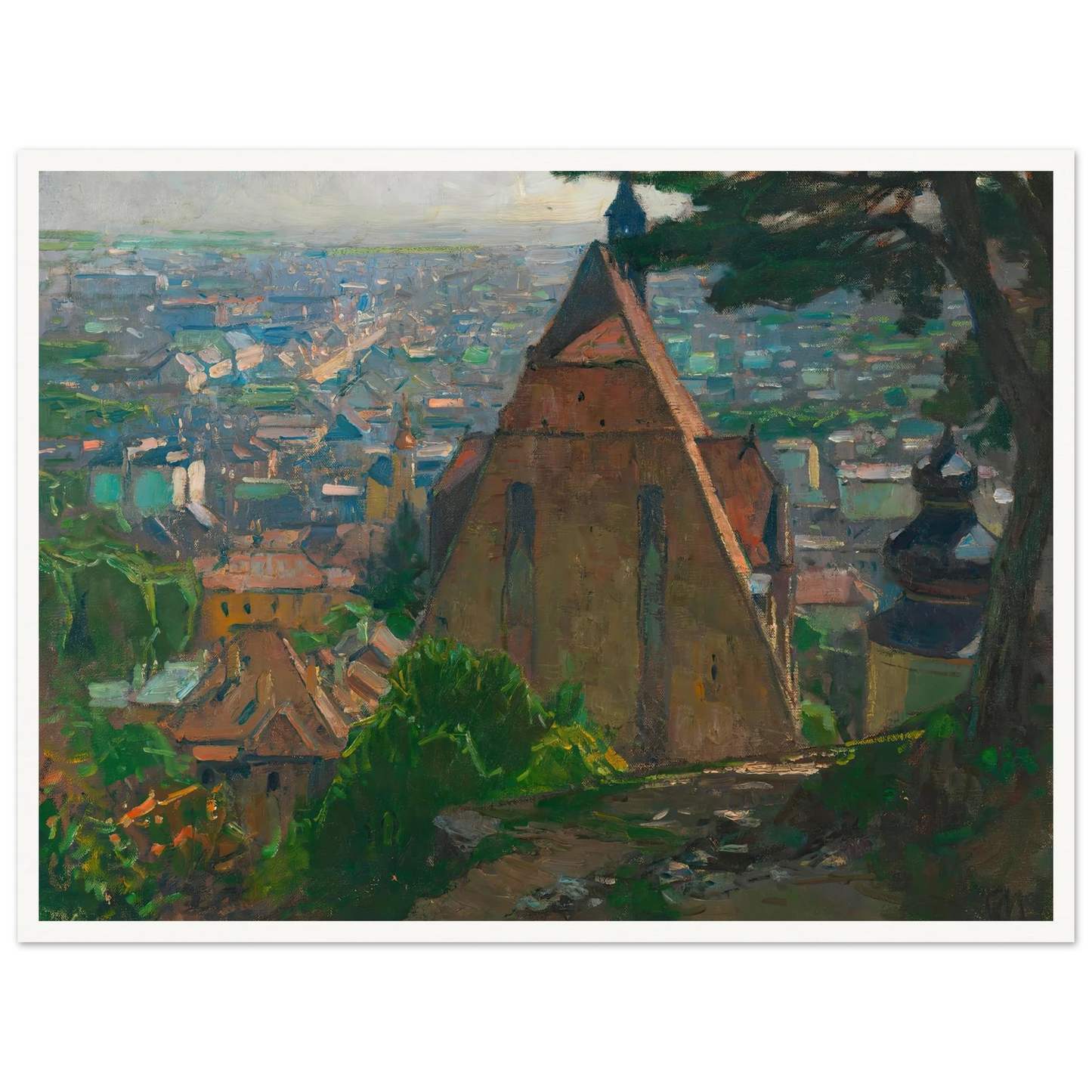 Blick auf Mödling (ca. 1940) Art Print | Carl Moll - Framed Poster - 30x40 cm / 12x16″ - Black frame