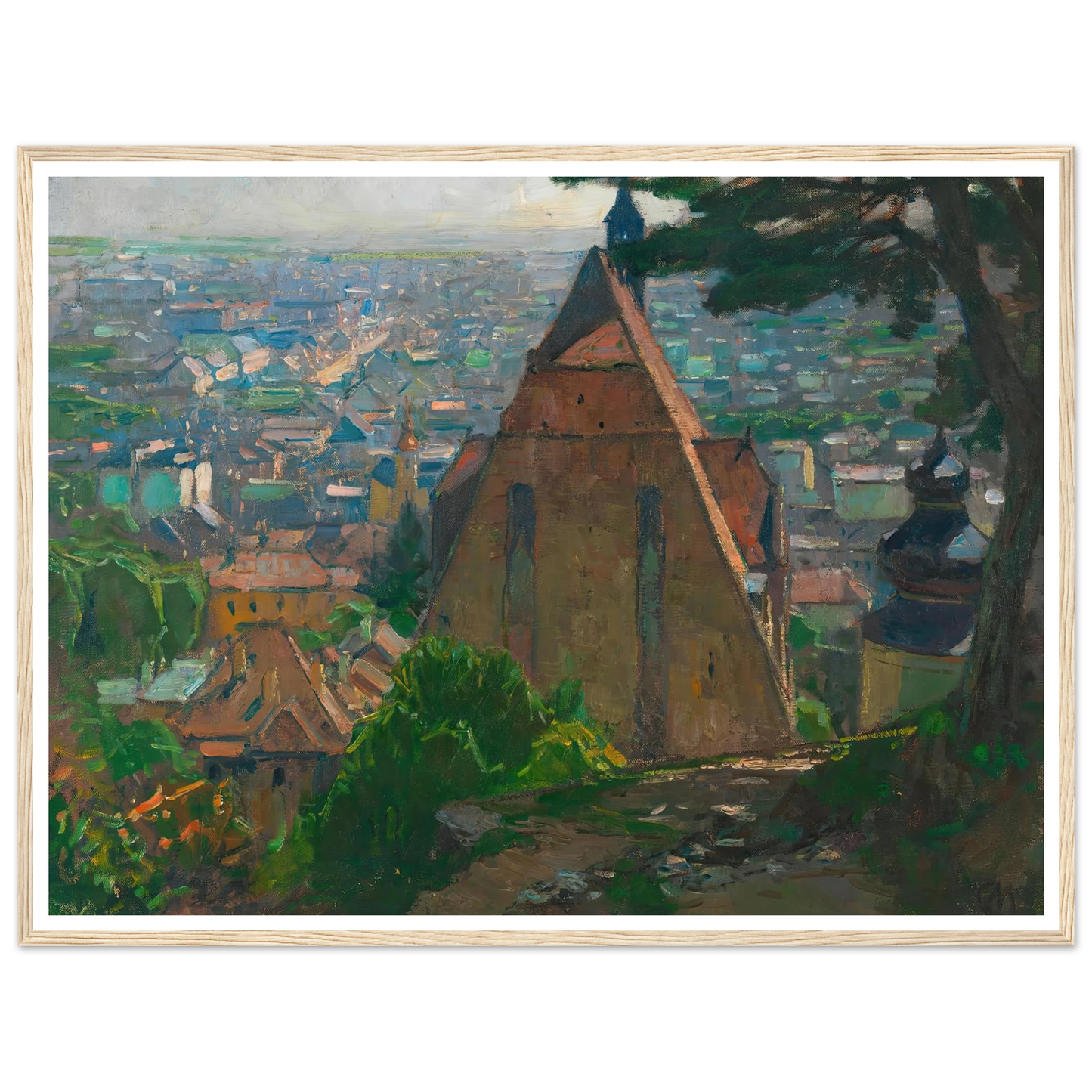 Blick auf Mödling (ca. 1940) Art Print | Carl Moll - Framed Poster - 30x40 cm / 12x16″ - Black frame