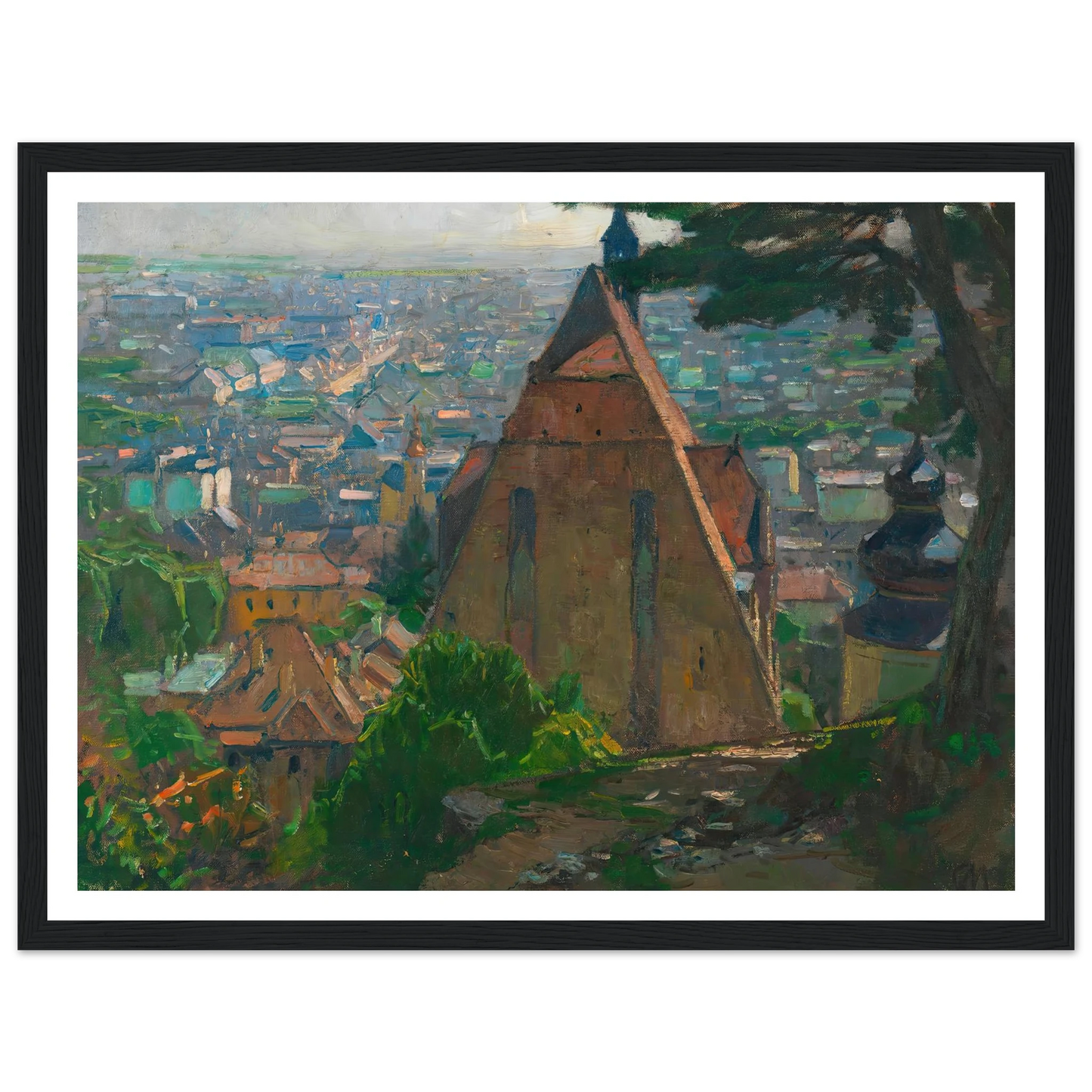 Blick auf Mödling (ca. 1940) Art Print | Carl Moll - Framed Poster - 30x40 cm / 12x16″ - Black frame
