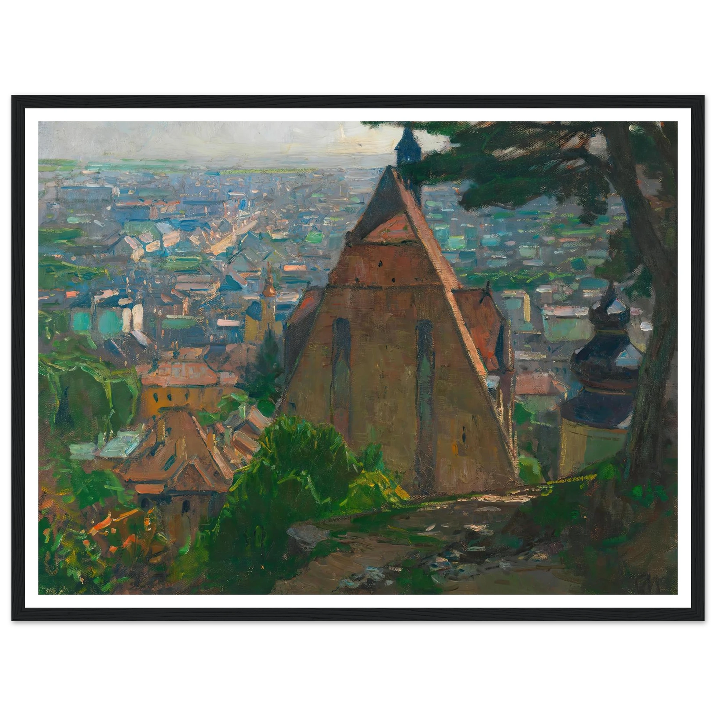 Blick auf Mödling (ca. 1940) Art Print | Carl Moll - Framed Poster - 30x40 cm / 12x16″ - Black frame