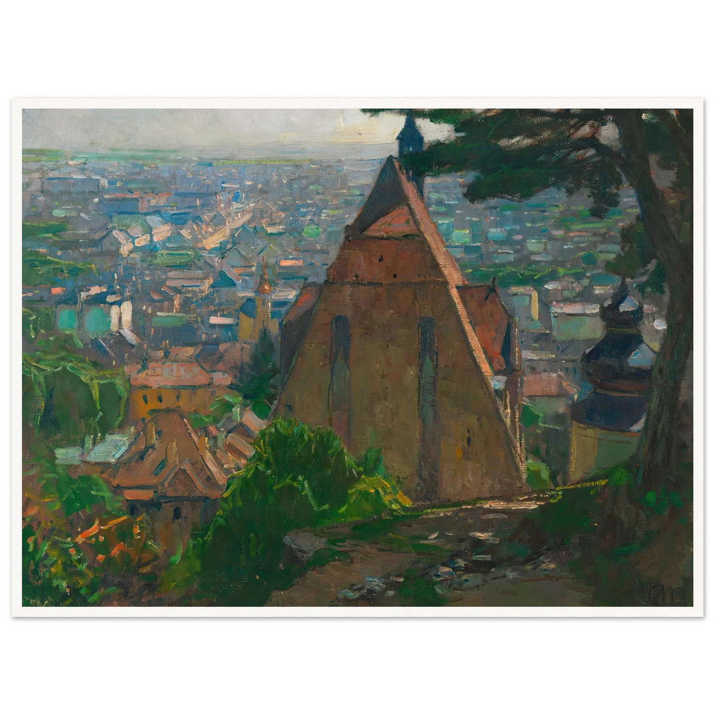 Blick auf Mödling (ca. 1940) Art Print | Carl Moll - Framed Poster - 30x40 cm / 12x16″ - Black frame