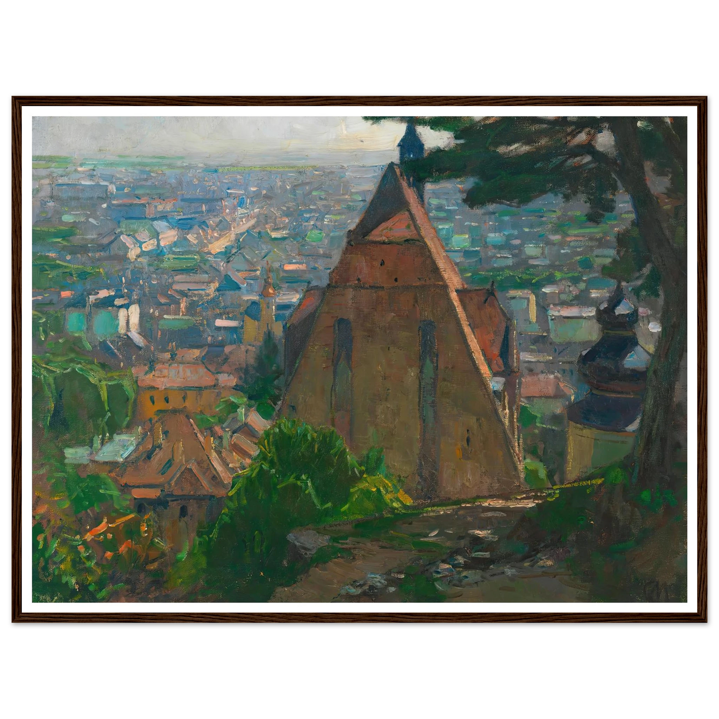 Blick auf Mödling (ca. 1940) Art Print | Carl Moll - Framed Poster - 30x40 cm / 12x16″ - Black frame