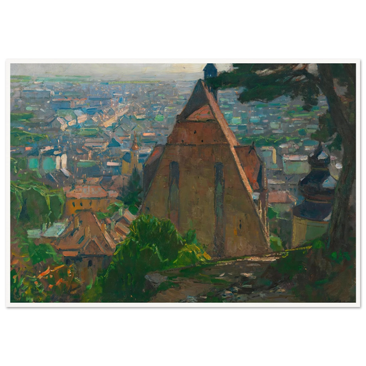 Blick auf Mödling (ca. 1940) Art Print | Carl Moll - Framed Poster - 30x40 cm / 12x16″ - Black frame