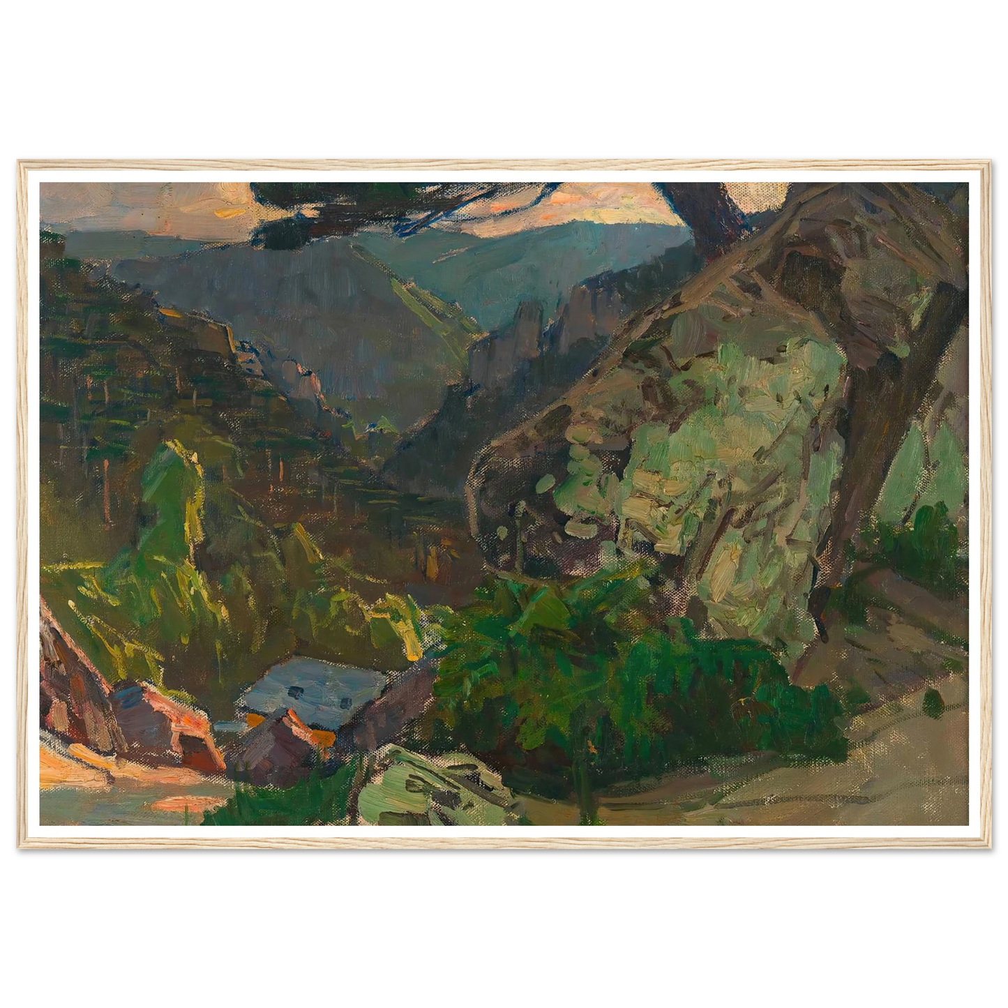 Blick in die Klausen bei Mödling (1942) Art Print | Carl Moll - Framed Poster - 30x40 cm / 12x16″ - Black frame