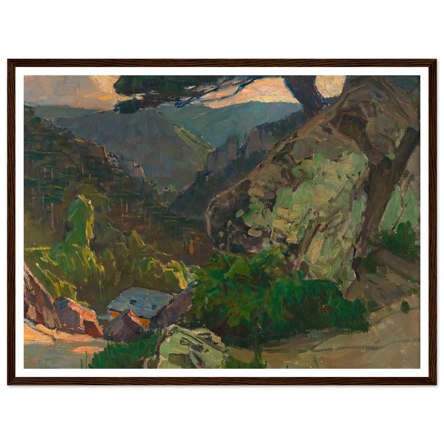 Blick in die Klausen bei Mödling (1942) Art Print | Carl Moll - Framed Poster - 30x40 cm / 12x16″ - Black frame