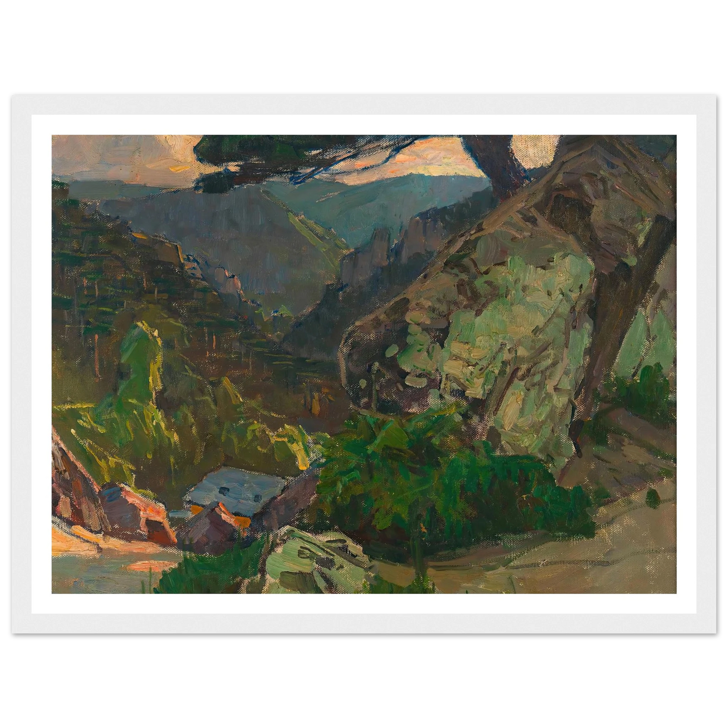 Blick in die Klausen bei Mödling (1942) Art Print | Carl Moll - Framed Poster - 30x40 cm / 12x16″ - Black frame