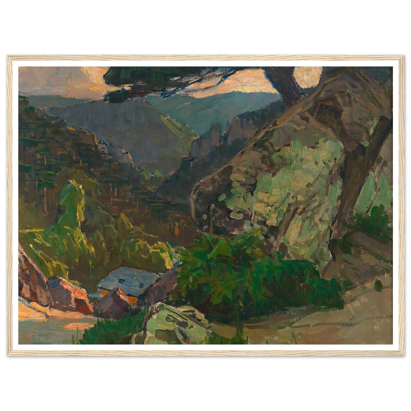 Blick in die Klausen bei Mödling (1942) Art Print | Carl Moll - Framed Poster - 30x40 cm / 12x16″ - Black frame