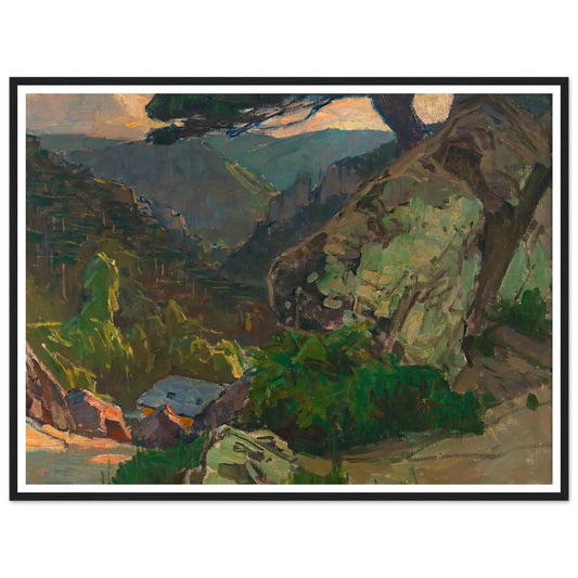 Blick in die Klausen bei Mödling (1942) Art Print | Carl Moll - Framed Poster - 30x40 cm / 12x16″ - Black frame