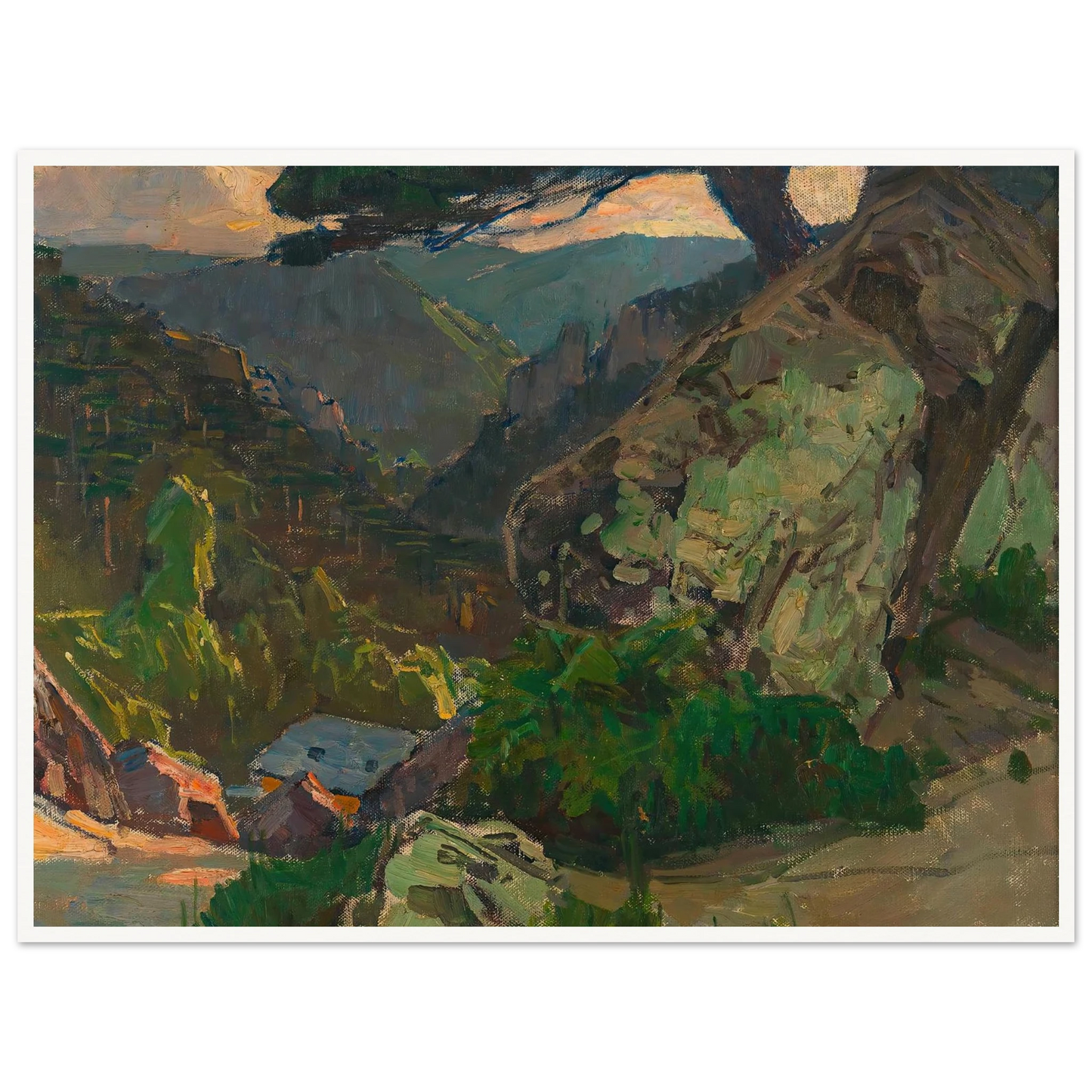 Blick in die Klausen bei Mödling (1942) Art Print | Carl Moll - Framed Poster - 30x40 cm / 12x16″ - Black frame