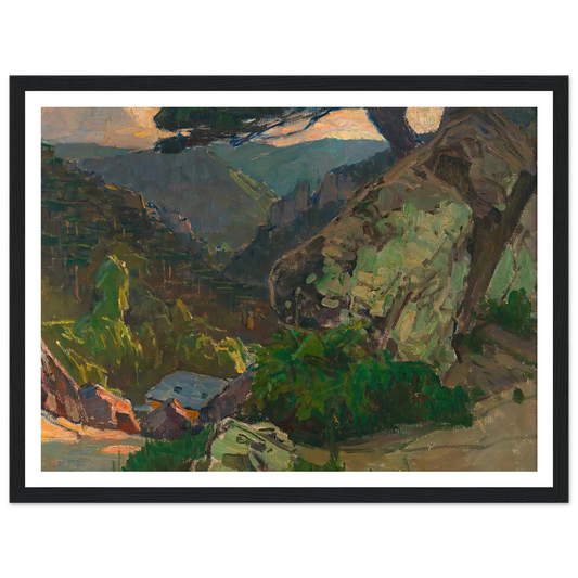 Blick in die Klausen bei Mödling (1942) Art Print | Carl Moll - Framed Poster - 30x40 cm / 12x16″ - Black frame