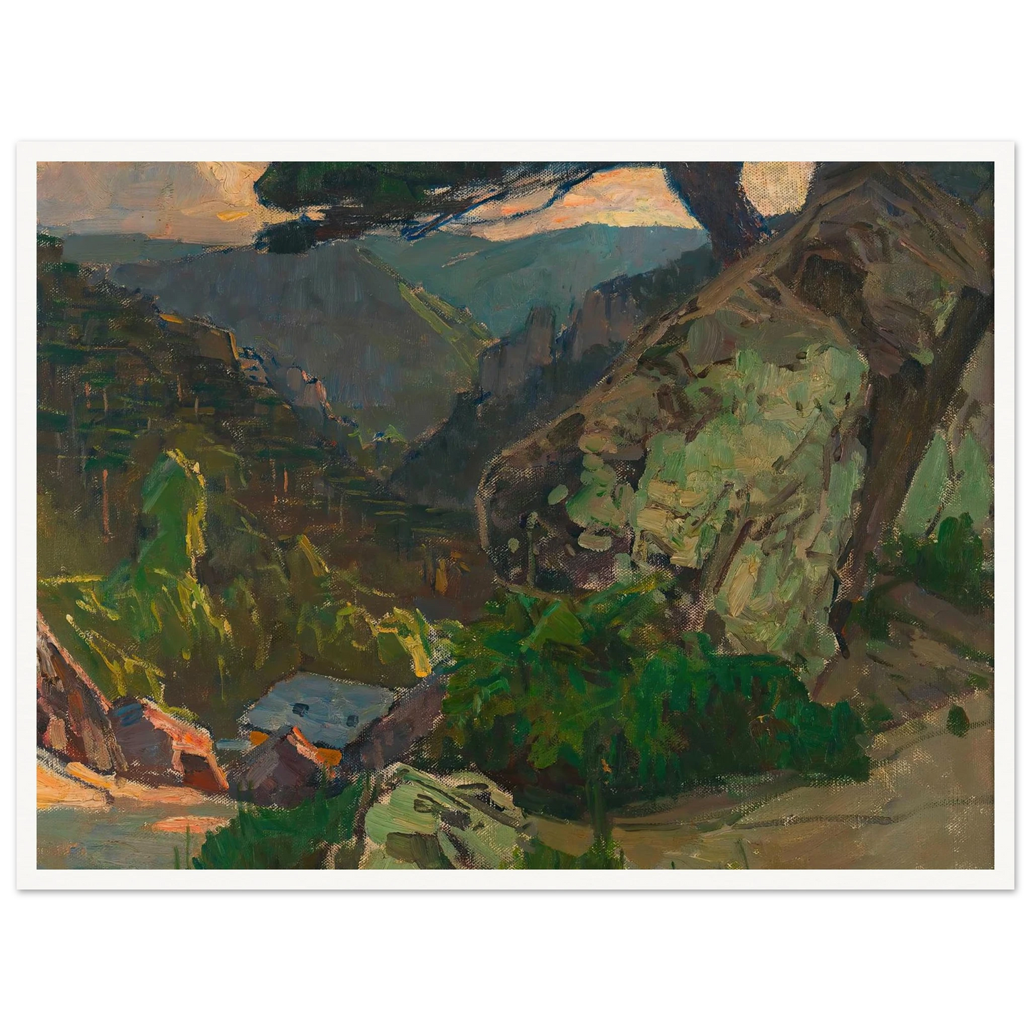 Blick in die Klausen bei Mödling (1942) Art Print | Carl Moll - Framed Poster - 30x40 cm / 12x16″ - Black frame