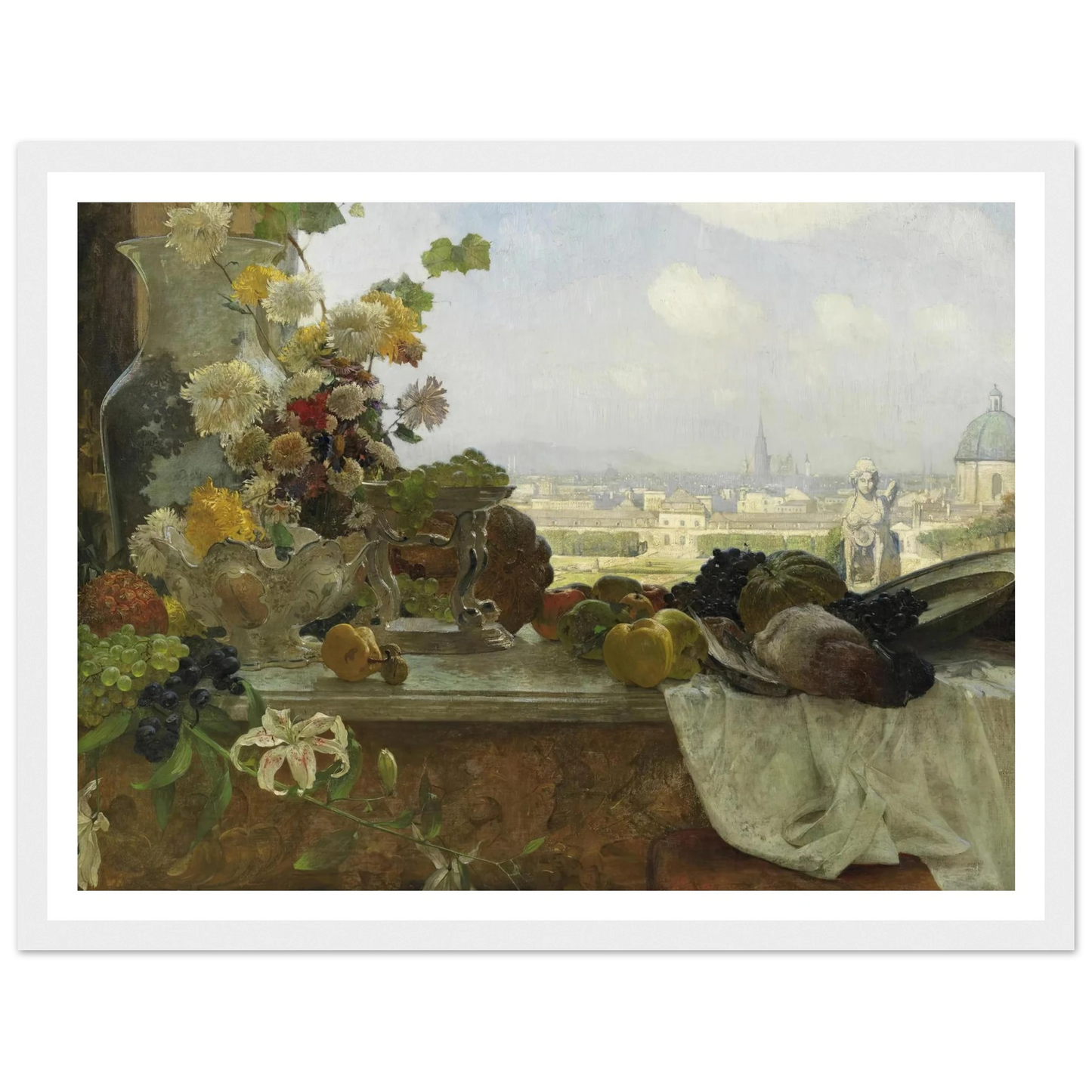 Blick vom Belvedere auf die Innere Stadt (1895) Art Print | Carl Moll - Framed Poster - 30x40 cm / 12x16″ - Black frame