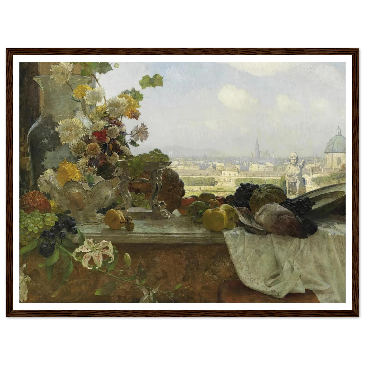 Blick vom Belvedere auf die Innere Stadt (1895) Art Print | Carl Moll - Framed Poster - 30x40 cm / 12x16″ - Black frame