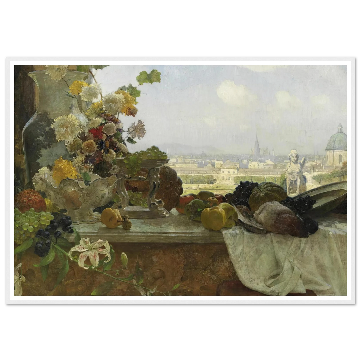 Blick vom Belvedere auf die Innere Stadt (1895) Art Print | Carl Moll - Framed Poster - 30x40 cm / 12x16″ - Black frame