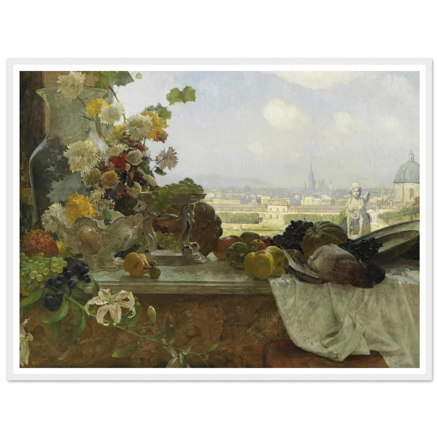 Blick vom Belvedere auf die Innere Stadt (1895) Art Print | Carl Moll - Framed Poster - 30x40 cm / 12x16″ - Black frame