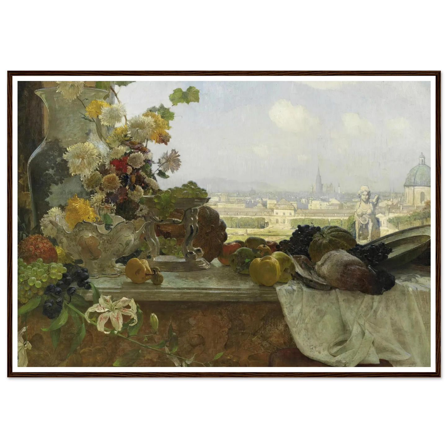 Blick vom Belvedere auf die Innere Stadt (1895) Art Print | Carl Moll - Framed Poster - 30x40 cm / 12x16″ - Black frame