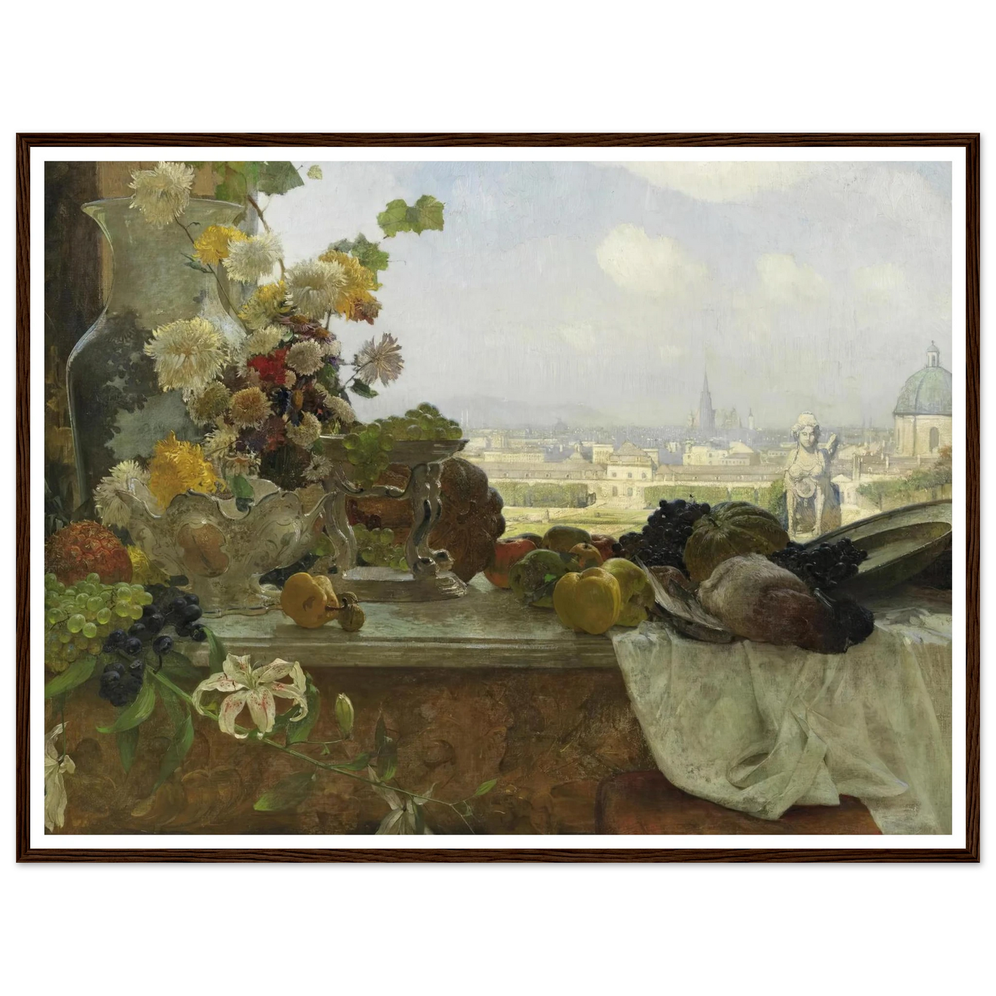 Blick vom Belvedere auf die Innere Stadt (1895) Art Print | Carl Moll - Framed Poster - 30x40 cm / 12x16″ - Black frame
