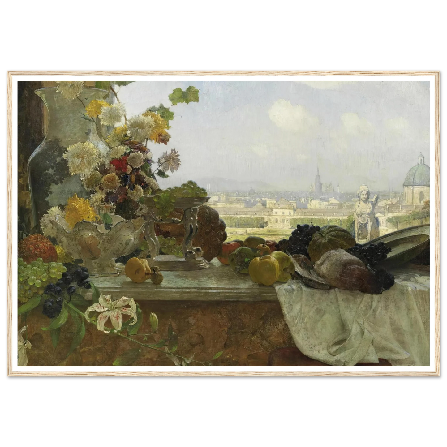 Blick vom Belvedere auf die Innere Stadt (1895) Art Print | Carl Moll - Framed Poster - 30x40 cm / 12x16″ - Black frame