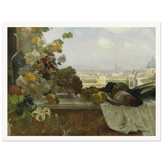 Blick vom Belvedere auf die Innere Stadt (1895) Art Print | Carl Moll - Framed Poster - 30x40 cm / 12x16″ - Black frame