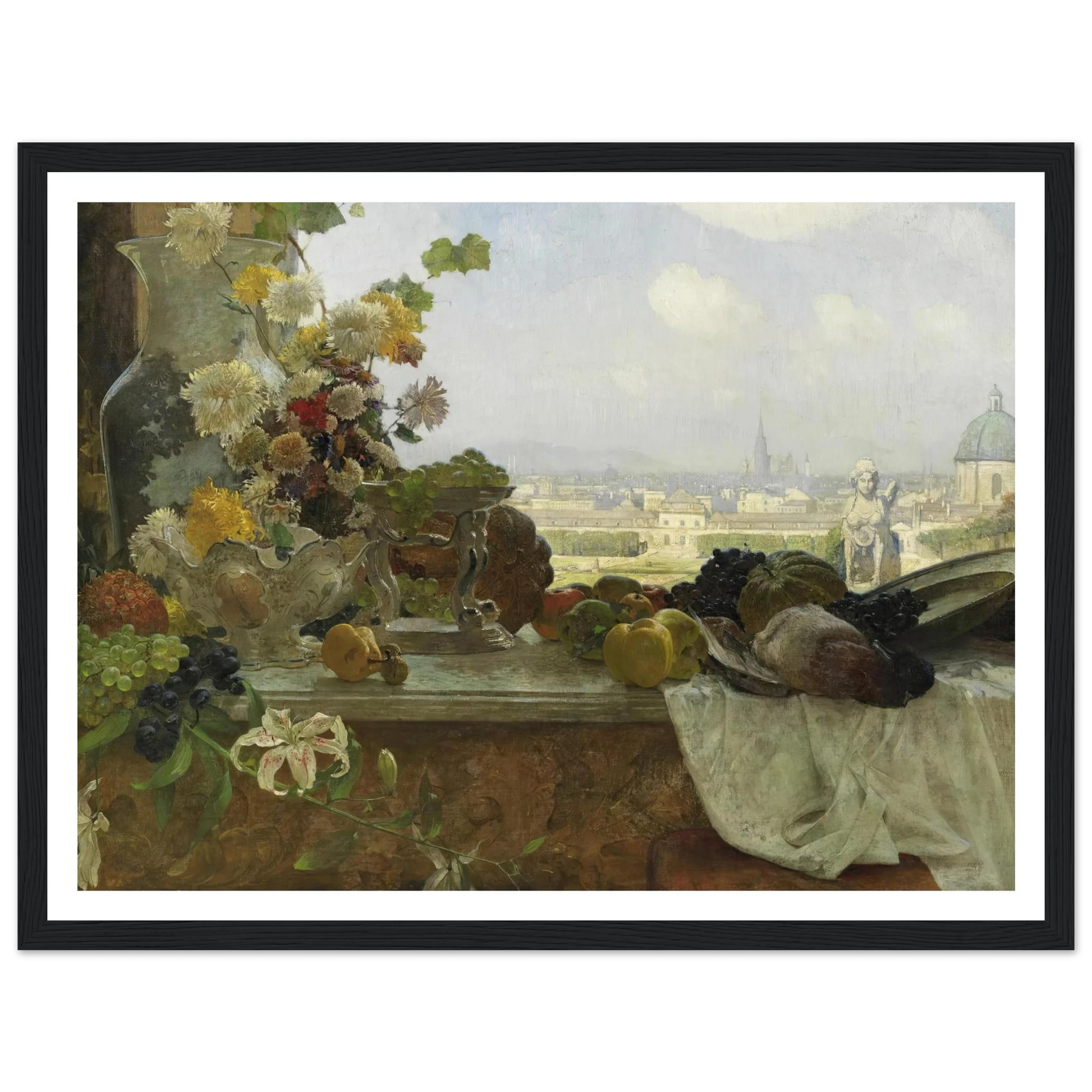 Blick vom Belvedere auf die Innere Stadt (1895) Art Print | Carl Moll - Framed Poster - 30x40 cm / 12x16″ - Black frame