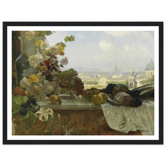 Blick vom Belvedere auf die Innere Stadt (1895) Art Print | Carl Moll - Framed Poster - 30x40 cm / 12x16″ - Black frame