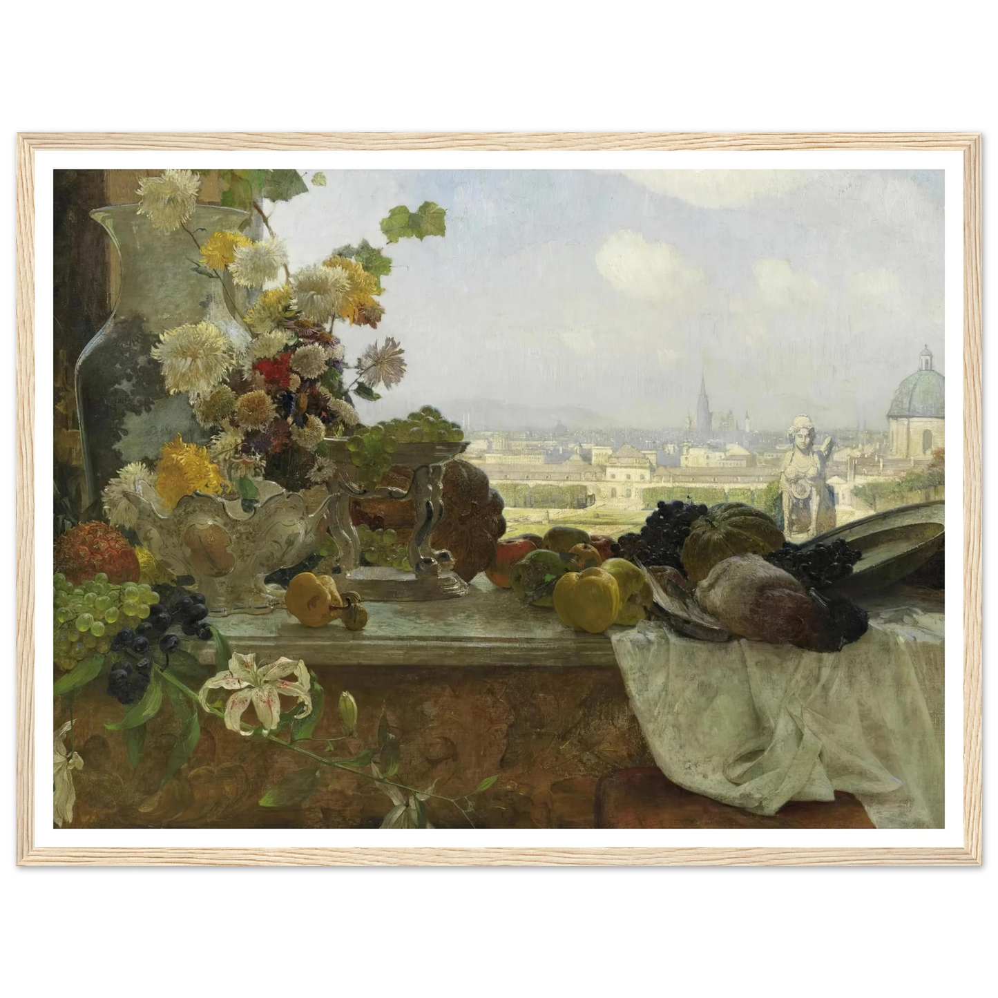 Blick vom Belvedere auf die Innere Stadt (1895) Art Print | Carl Moll - Framed Poster - 30x40 cm / 12x16″ - Black frame