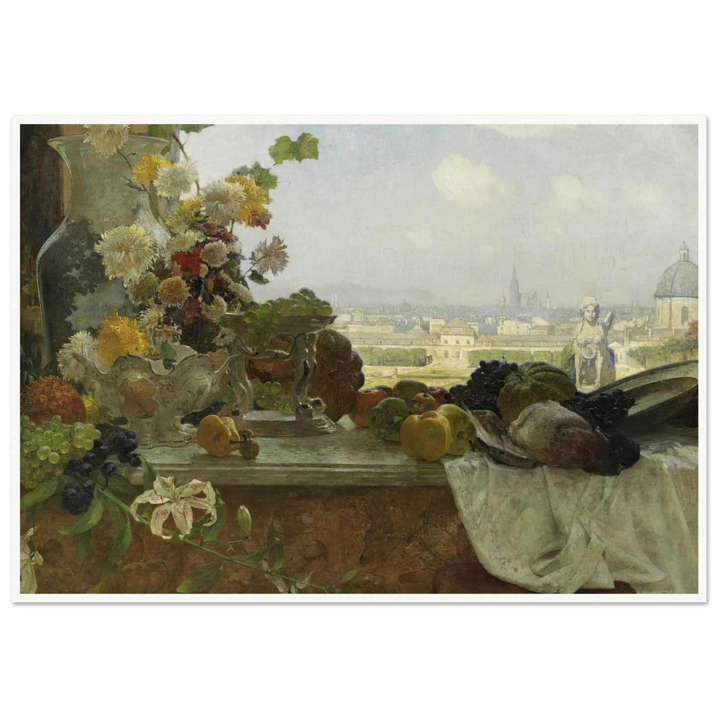 Blick vom Belvedere auf die Innere Stadt (1895) Art Print | Carl Moll - Framed Poster - 30x40 cm / 12x16″ - Black frame