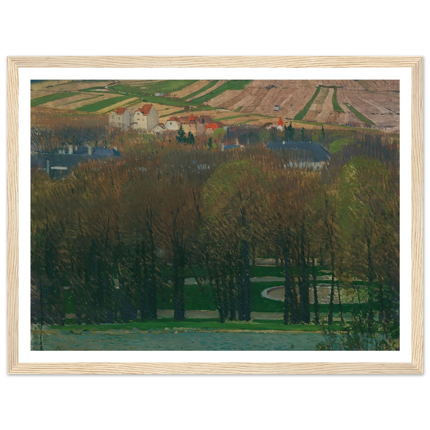 Blick von Heiligenstadt auf den Nußberg (1903) Art Print | Carl Moll - Framed Poster - 30x40 cm / 12x16″ - Black frame
