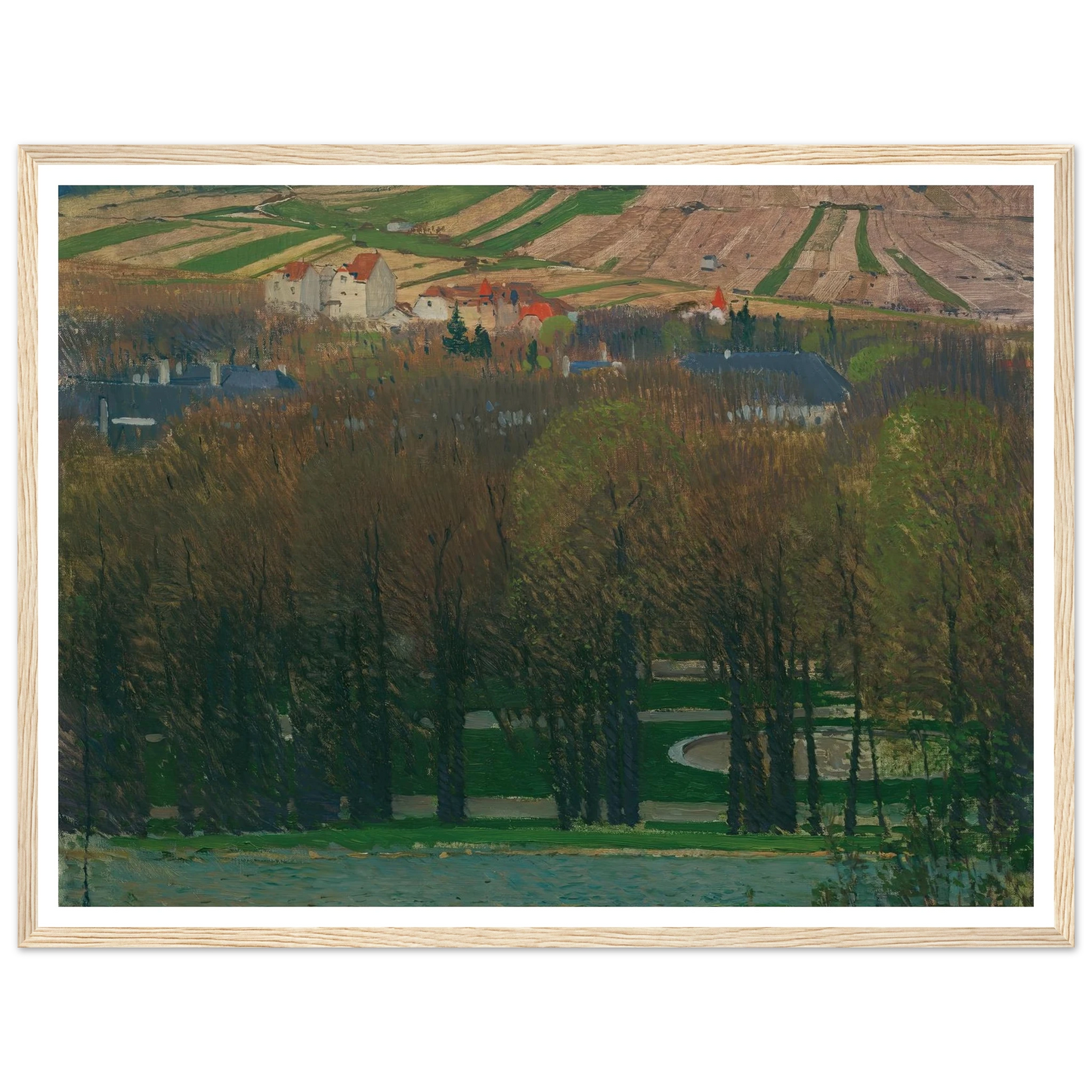 Blick von Heiligenstadt auf den Nußberg (1903) Art Print | Carl Moll - Framed Poster - 30x40 cm / 12x16″ - Black frame