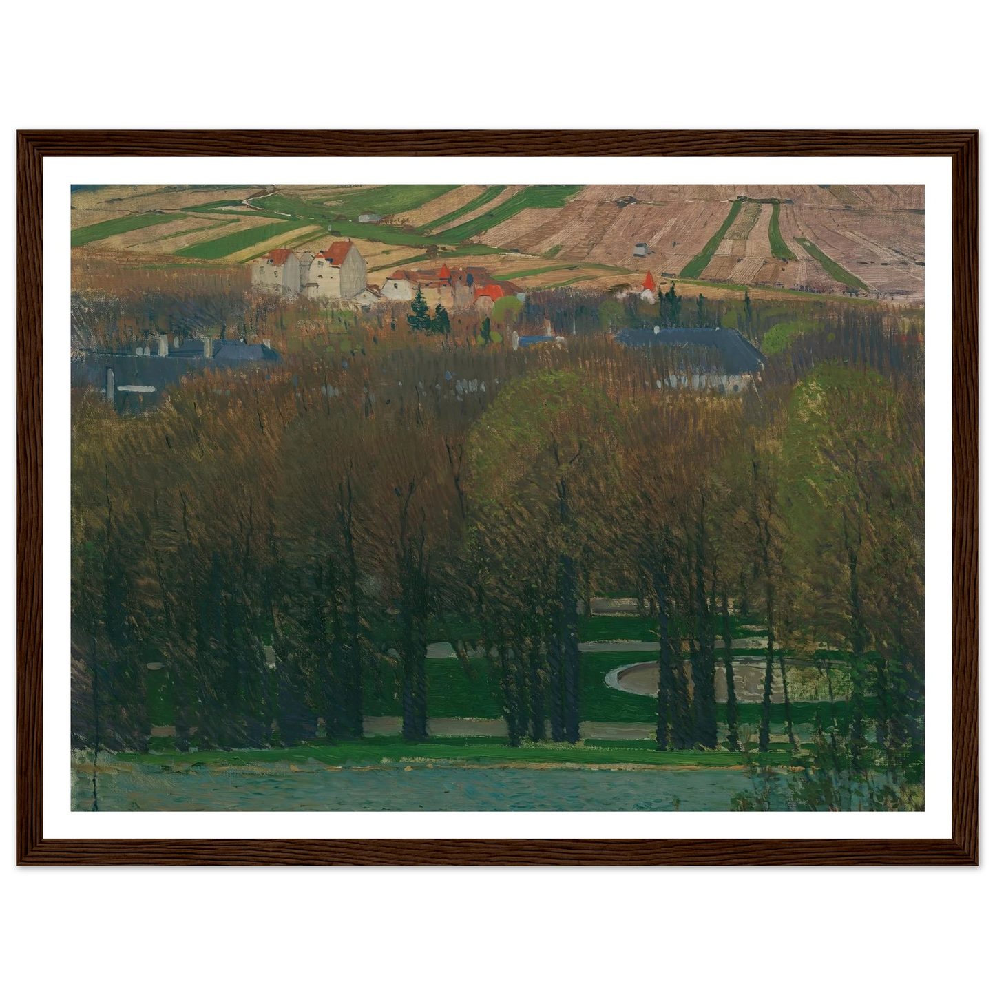 Blick von Heiligenstadt auf den Nußberg (1903) Art Print | Carl Moll - Framed Poster - 30x40 cm / 12x16″ - Black frame